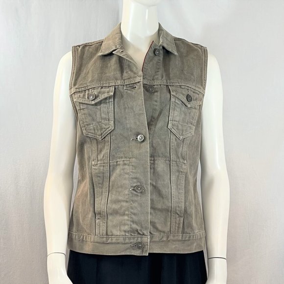Dun Gilet Gray Denim Vest | All Saints - Picture 7 of 7